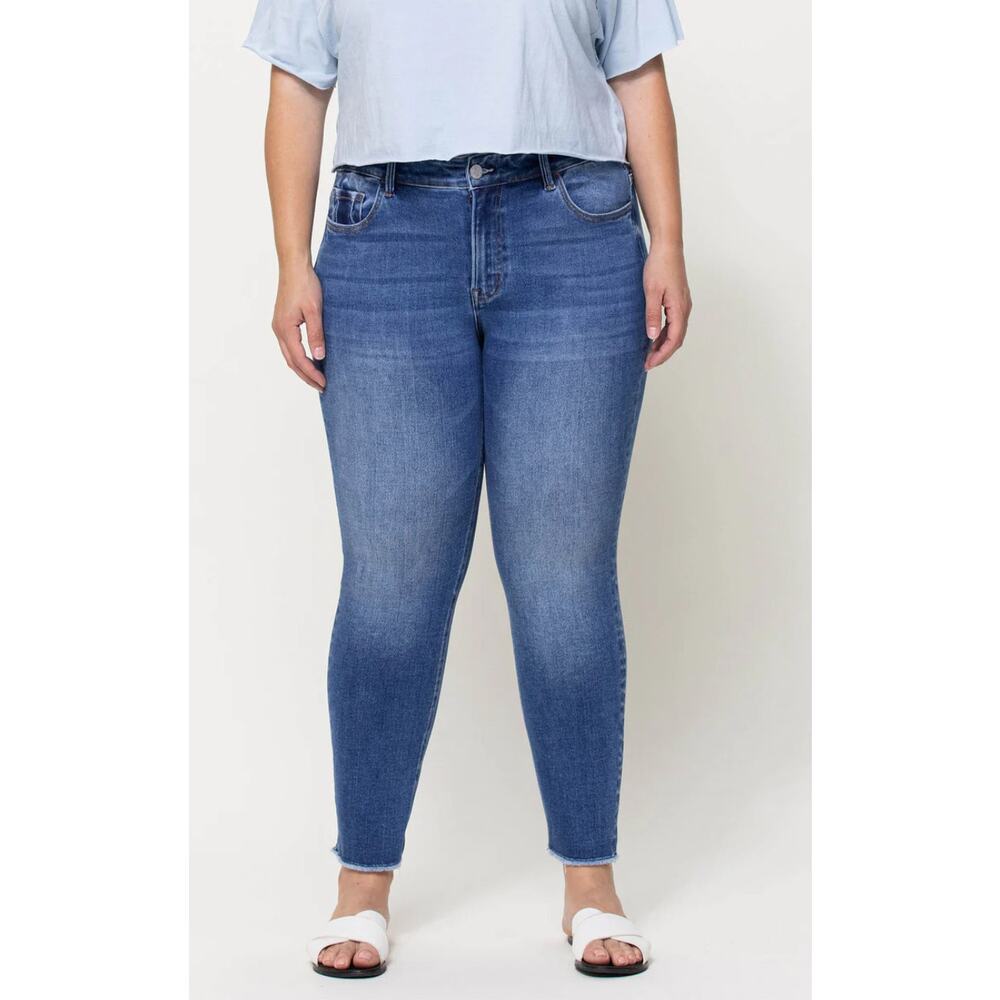 Vervet Wolf N Crane Plus Mid‎ Rise Raw Hem Crop Skinny Jeans Size 18